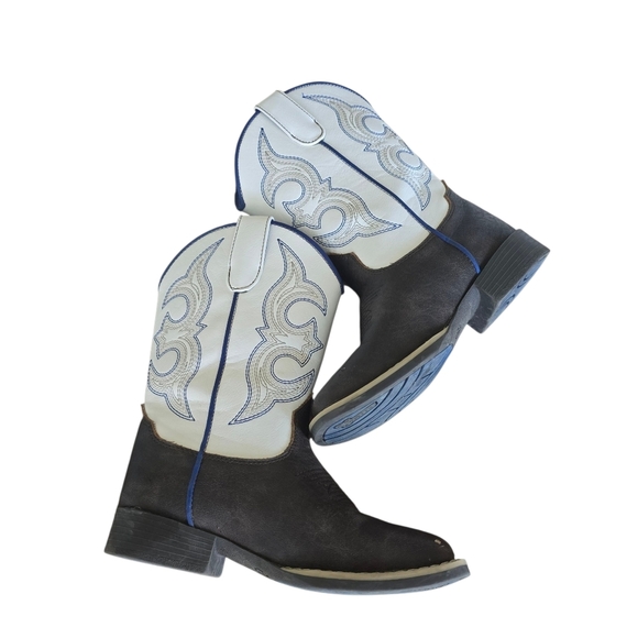 Twisted X Kids White and Brown Cowboy Boots - Picture 7 of 8